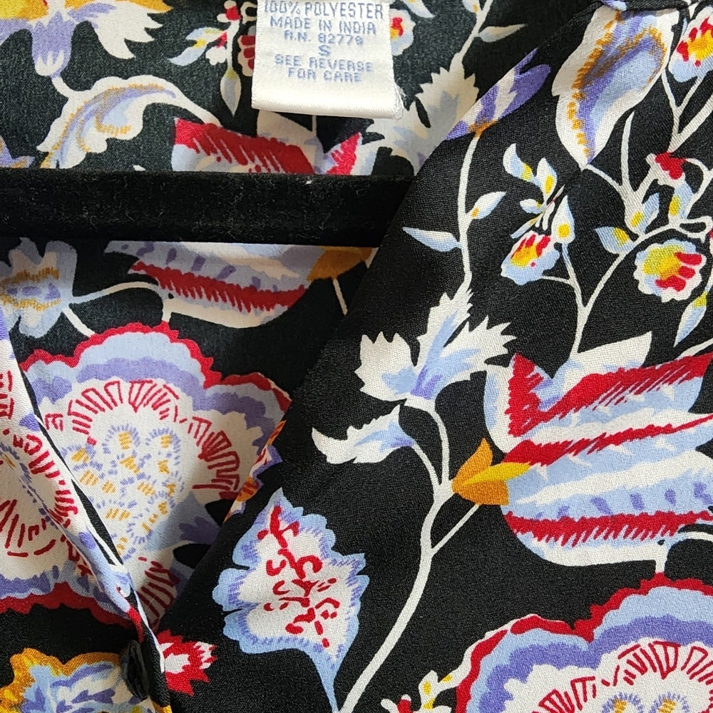 Floral‎ Black Blouse Maggie & Max - Picture 3 of 4